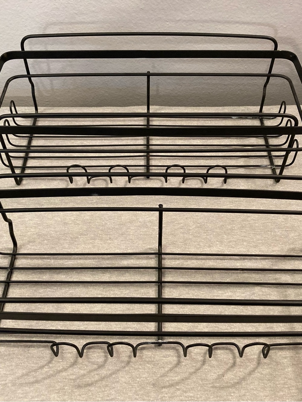 Matched Set of 2 Black Metal Decorative Wire Baskets
